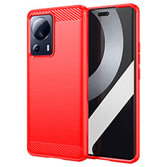 Coque Silicone Housse Etui Gel Line pour Xiaomi Mi 12 Lite NE 5G Rouge