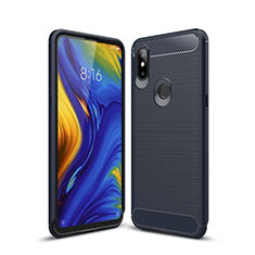 Coque Silicone Housse Etui Gel Line pour Xiaomi Mi Mix 3 Bleu