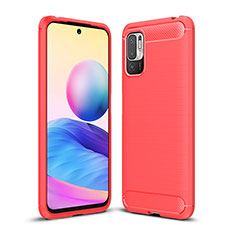 Coque Silicone Housse Etui Gel Line pour Xiaomi POCO M3 Pro 5G Rouge