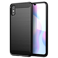 Coque Silicone Housse Etui Gel Line pour Xiaomi Redmi 9A Noir