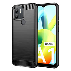 Coque Silicone Housse Etui Gel Line pour Xiaomi Redmi A1 Noir