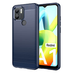 Coque Silicone Housse Etui Gel Line pour Xiaomi Redmi A2 Bleu