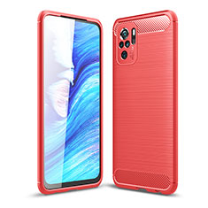 Coque Silicone Housse Etui Gel Line pour Xiaomi Redmi Note 11 SE India 4G Rouge