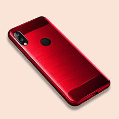 Coque Silicone Housse Etui Gel Line pour Xiaomi Redmi Note 7 Rouge