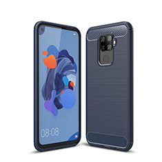 Coque Silicone Housse Etui Gel Line S01 pour Huawei Nova 5i Pro Bleu