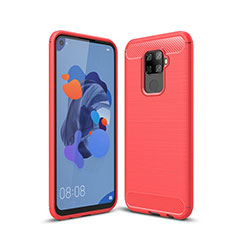 Coque Silicone Housse Etui Gel Line S01 pour Huawei Nova 5i Pro Rouge