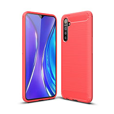 Coque Silicone Housse Etui Gel Line S01 pour Realme X2 Rouge