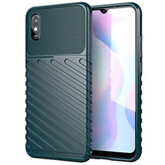 Coque Silicone Housse Etui Gel Line S01 pour Xiaomi Redmi 9A Vert