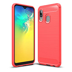 Coque Silicone Housse Etui Gel Line WL1 pour Samsung Galaxy A20e Rouge