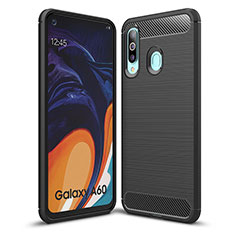 Coque Silicone Housse Etui Gel Line WL1 pour Samsung Galaxy A60 Noir