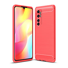 Coque Silicone Housse Etui Gel Line WL1 pour Xiaomi Mi Note 10 Lite Rouge