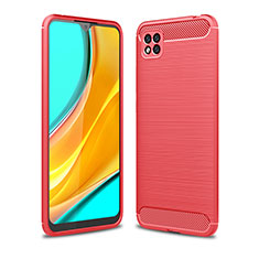 Coque Silicone Housse Etui Gel Line WL1 pour Xiaomi POCO C3 Rouge