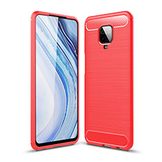 Coque Silicone Housse Etui Gel Line WL1 pour Xiaomi Poco M2 Pro Rouge