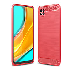 Coque Silicone Housse Etui Gel Line WL1 pour Xiaomi Redmi 9C Rouge