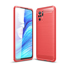 Coque Silicone Housse Etui Gel Line WL1 pour Xiaomi Redmi Note 10S 4G Rouge