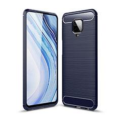 Coque Silicone Housse Etui Gel Line WL1 pour Xiaomi Redmi Note 9 Pro Bleu