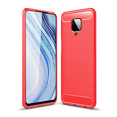 Coque Silicone Housse Etui Gel Line WL1 pour Xiaomi Redmi Note 9 Pro Max Rouge