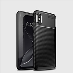 Coque Silicone Housse Etui Gel Serge A01 pour Xiaomi Mi 8 Noir