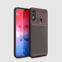 Coque Silicone Housse Etui Gel Serge pour Huawei Honor 10 Lite Marron