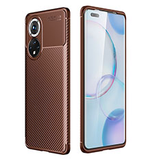 Coque Silicone Housse Etui Gel Serge pour Huawei Honor 50 Pro 5G Marron