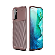 Coque Silicone Housse Etui Gel Serge pour Huawei Honor V30 Pro 5G Marron