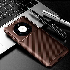 Coque Silicone Housse Etui Gel Serge pour Huawei Mate 40 Pro+ Plus Marron