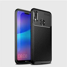 Coque Silicone Housse Etui Gel Serge pour Huawei Nova 3e Noir