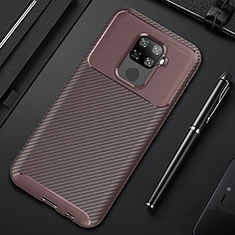 Coque Silicone Housse Etui Gel Serge pour Huawei Nova 5i Pro Marron