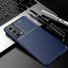 Coque Silicone Housse Etui Gel Serge pour Motorola Moto Edge 20 5G Bleu