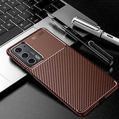 Coque Silicone Housse Etui Gel Serge pour Motorola Moto Edge 20 5G Marron