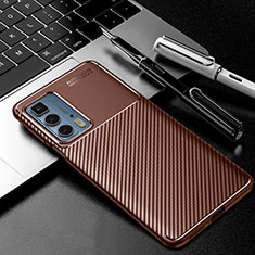 Coque Silicone Housse Etui Gel Serge pour Motorola Moto Edge S Pro 5G Marron