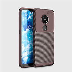 Coque Silicone Housse Etui Gel Serge pour Nokia 6.2 Marron