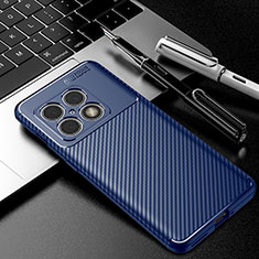 Coque Silicone Housse Etui Gel Serge pour OnePlus 10 Pro 5G Bleu