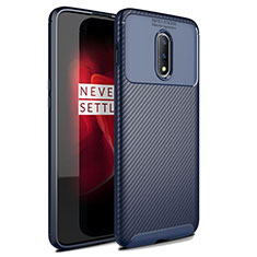 Coque Silicone Housse Etui Gel Serge pour OnePlus 7 Bleu