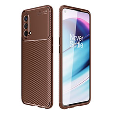 Coque Silicone Housse Etui Gel Serge pour OnePlus Nord CE 5G Marron