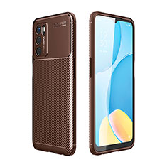 Coque Silicone Housse Etui Gel Serge pour Oppo A16s Marron