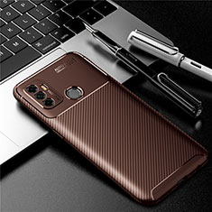 Coque Silicone Housse Etui Gel Serge pour Oppo A53s Marron