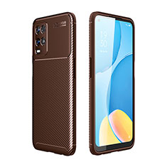 Coque Silicone Housse Etui Gel Serge pour Oppo A54 4G Marron