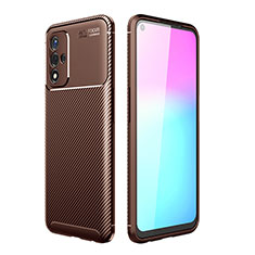 Coque Silicone Housse Etui Gel Serge pour Oppo A93s 5G Marron