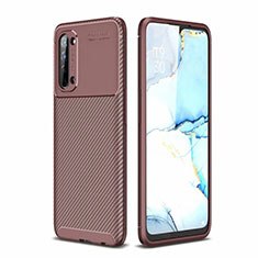 Coque Silicone Housse Etui Gel Serge pour Oppo Find X2 Lite Marron