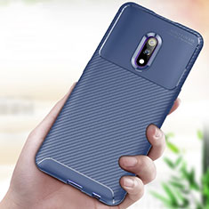 Coque Silicone Housse Etui Gel Serge pour Oppo Realme X Bleu