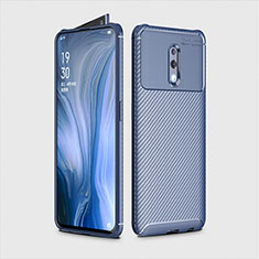 Coque Silicone Housse Etui Gel Serge pour Oppo Reno Bleu