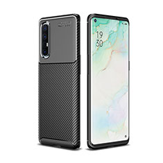 Coque Silicone Housse Etui Gel Serge pour Oppo Reno3 Pro Noir