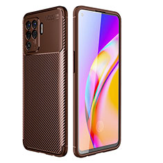 Coque Silicone Housse Etui Gel Serge pour Oppo Reno5 F Marron