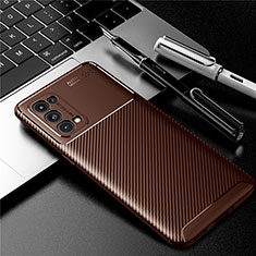 Coque Silicone Housse Etui Gel Serge pour Oppo Reno5 Pro 5G Marron