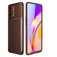 Coque Silicone Housse Etui Gel Serge pour Oppo Reno6 Lite Marron