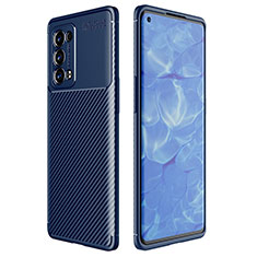 Coque Silicone Housse Etui Gel Serge pour Oppo Reno6 Pro+ Plus 5G Bleu