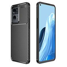 Coque Silicone Housse Etui Gel Serge pour Oppo Reno7 Pro 5G Noir