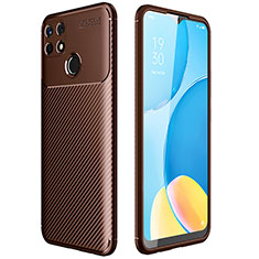 Coque Silicone Housse Etui Gel Serge pour Realme C25S Marron