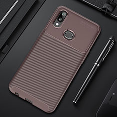 Coque Silicone Housse Etui Gel Serge pour Samsung Galaxy A10s Marron